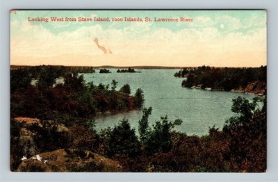 St Lawrence River QC Stave Island 1000 Islands Quebec Canada Vintage Postcard