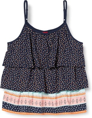 s.Oliver Junior Girls Shirt, Sleeveless Top Dark Blue AOP, L/REG