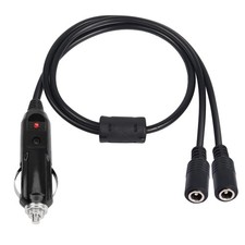 PNGKNYOCN Car Cigarette Lighter to 2 DC 5.5 x 2.1mm Plug Power Adapter Black 2FT