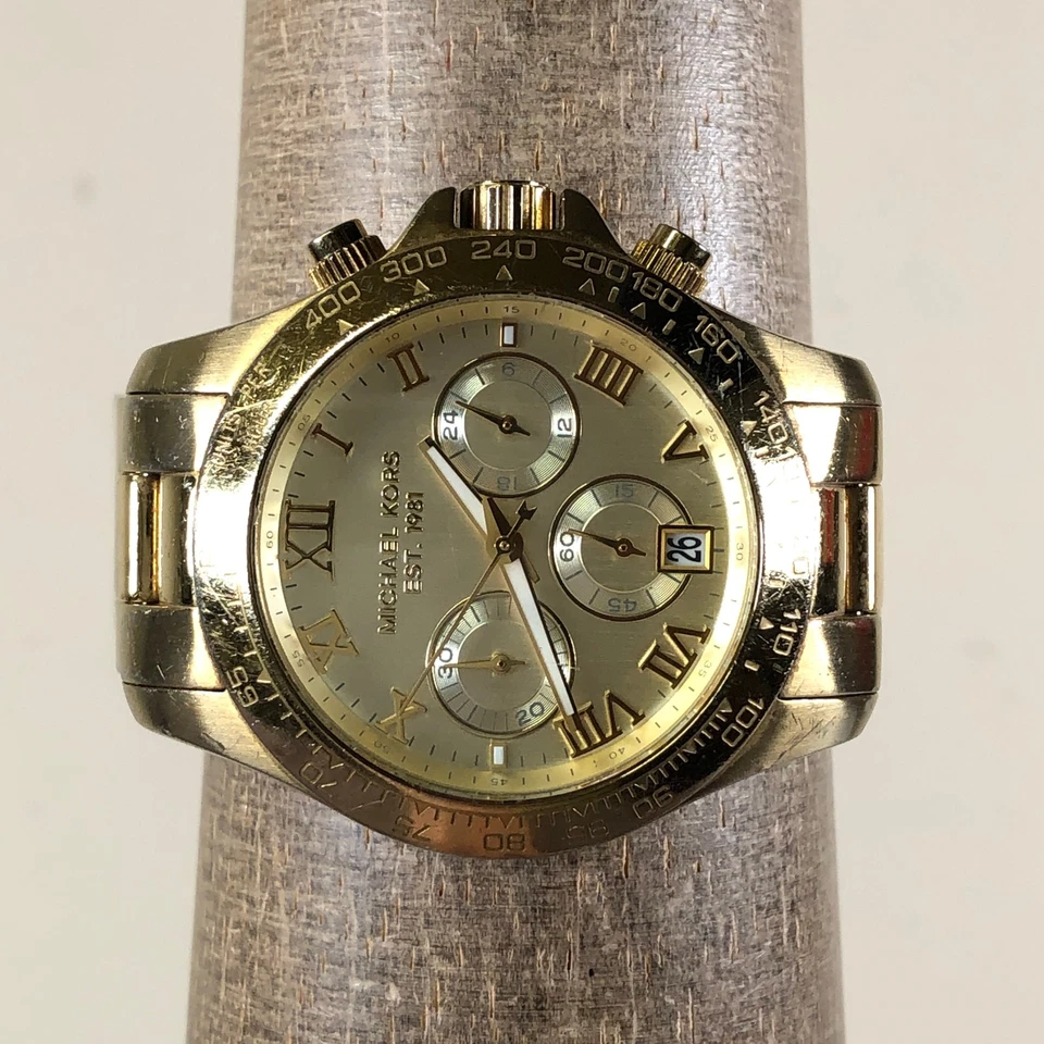 Reloj Michael Kors Layton Mujer MK-5477 Cronógrafo Tono Dorado Cuarzo 38mm 6 1/4" Foto 2 de 4