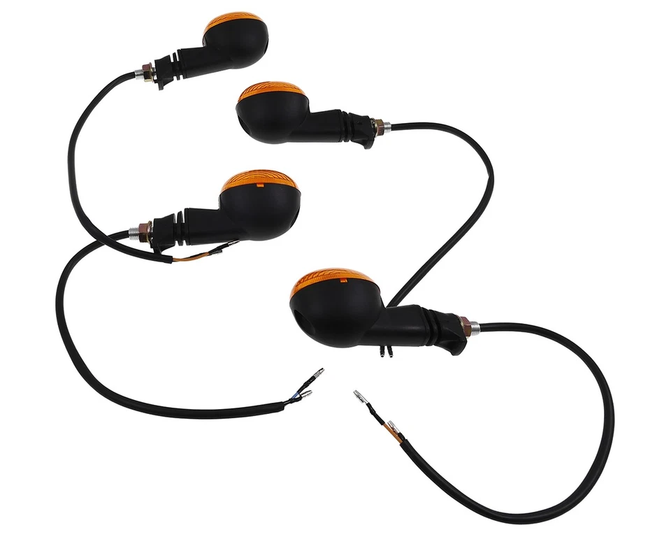 Blinker Set Mini 4 Stück, oval, schwarz, M10 für Motorrad, Moped, Roller, Quad - Bild 3 von 4