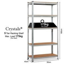 Garage Shelves Shelving 5 Tier Unit Racking Boltless Heavy Duty Storage Shelf UK