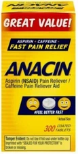 Anacin Pain Reliever Tablets - 300 Count Exp 06/25