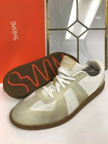 SWIMS Mens Luca Cream Almond Toe Lace Up Low Top Sneakers Shoe Size 10 - Picture 2 of 8