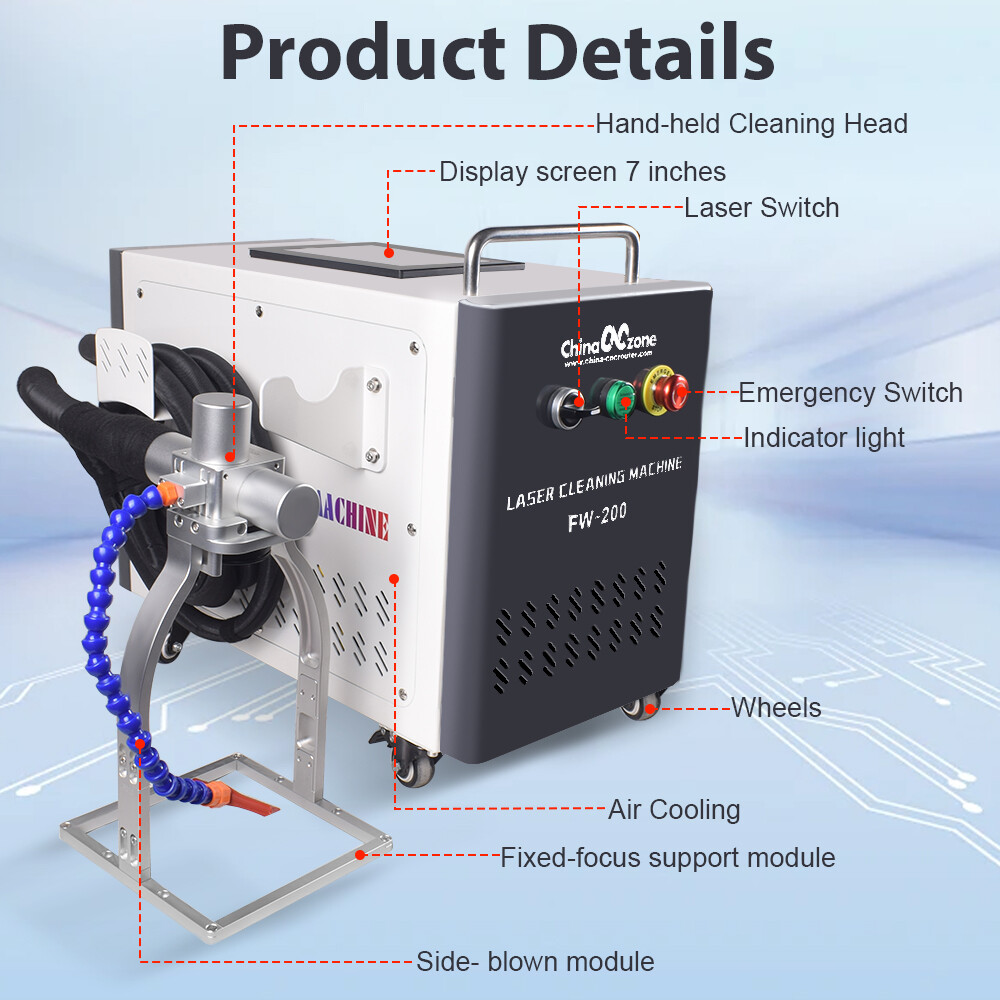 200W Pulsed Laser Cleaning Machine For Metal/ Wood Portable Laser