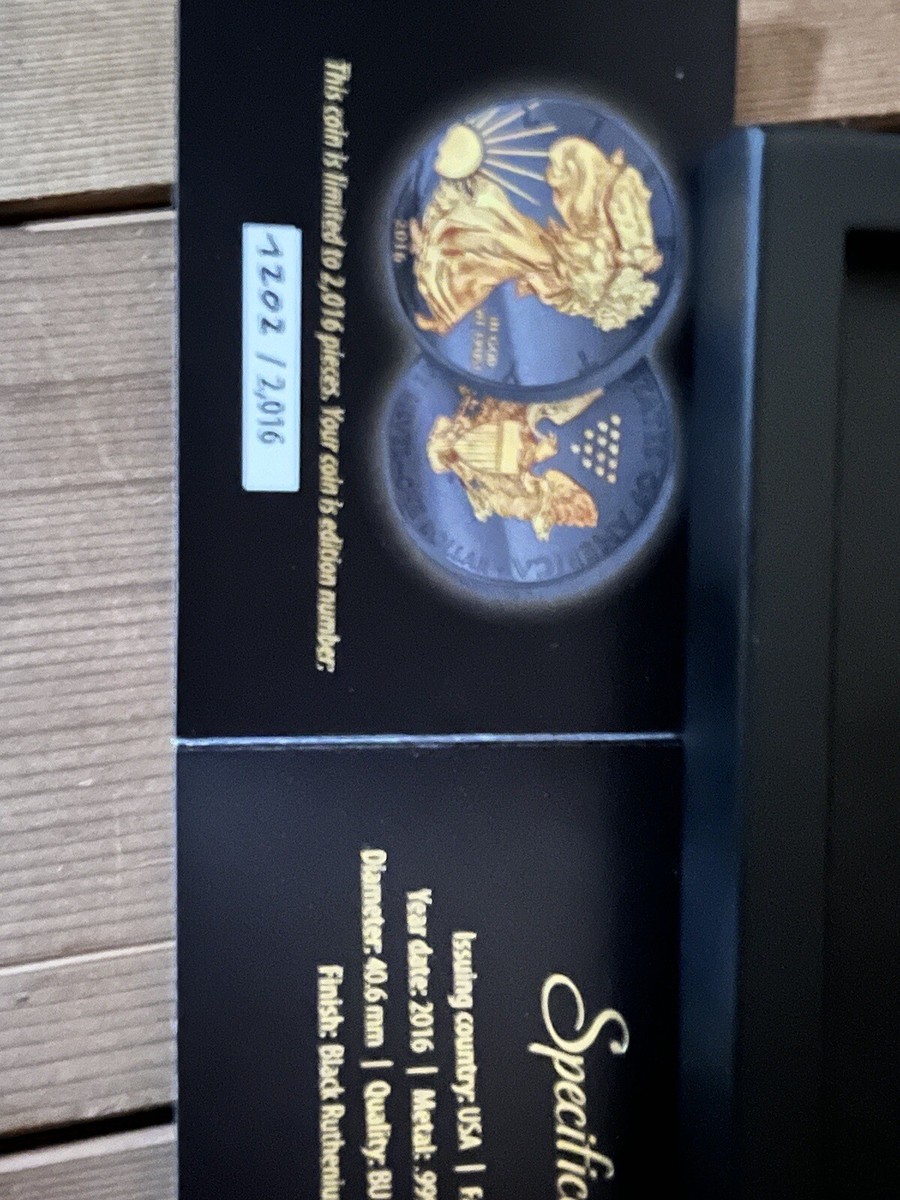 2015年 ゴールデンエニグマ 1oz 999ファインシルバー　ルテニウム 2016 Golden Enigma Walking Liberty 1 Oz Silver Eagle Ruthenium 24K