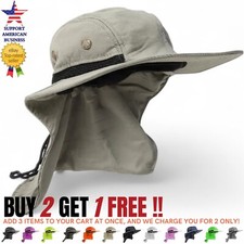 Boonie Snap Hat for Men Wide Brim Ear Neck Cover Sun Flap Bucket Hats Outdoors