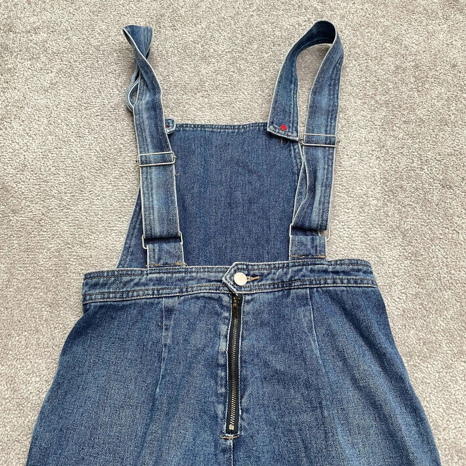 Bullhead Bib Overalls Denim Womens 26 Blue Medium Wash Wide Leg Casual Utility - Image 3 of 4