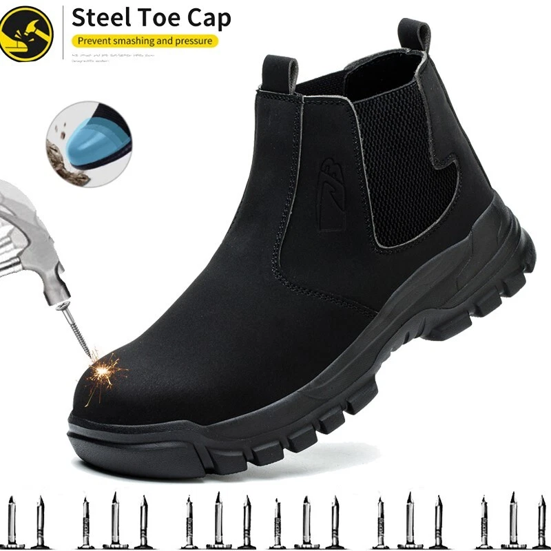 Men steel toe safety work shoes advanced non-slip traction Waterproof boots
