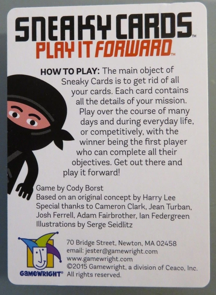 Sneaky Cards Play It Forward Game Wright Interactive Creativity (O1) - Image 3 of 4