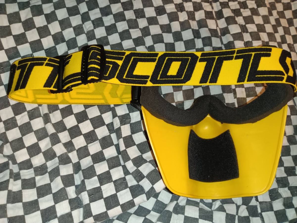 Vintage SCOTT USA 89 Goggles mask Motocross mx black/ yellow Guard