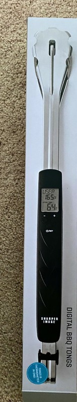 NEW digital BBQ thongs and thermometer/beep/7 meat types preset SHARPER IMAGE