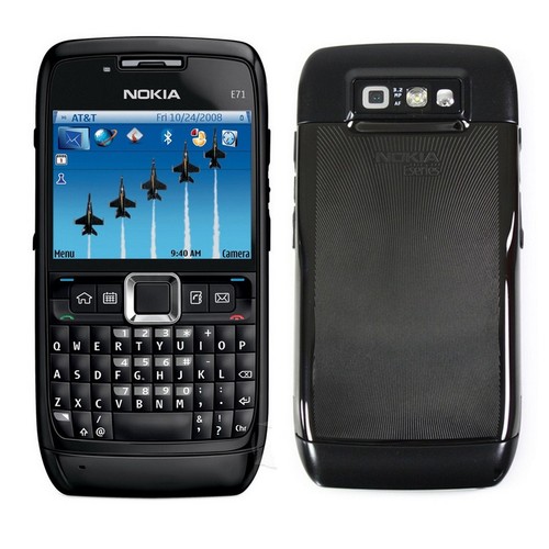 Telephono cellulare originale nero Nokia E71 sbloccato QWERTY 3G WIFI GPS fotocamera barra  - Foto 1 di 1