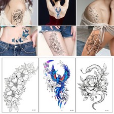 Temporary Leg Arm Art Fake Tattoo Floral Sticker Peony Tattoo Long Lasting