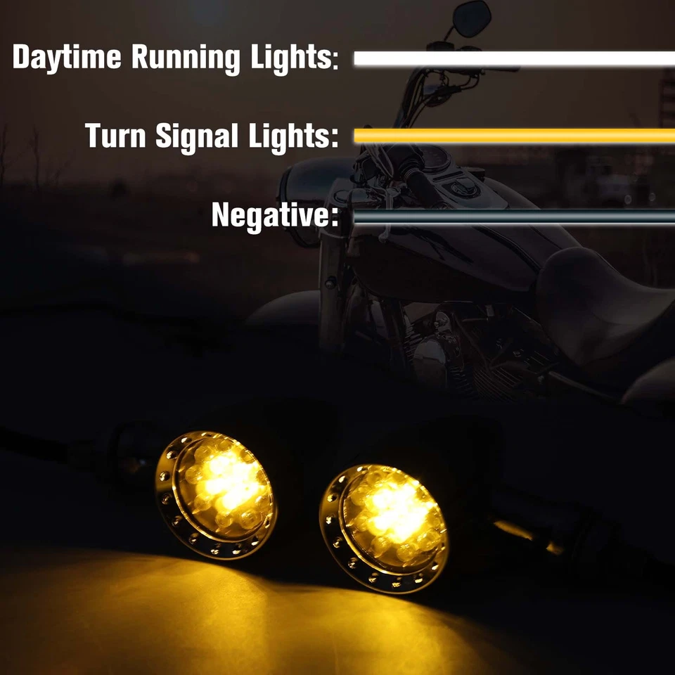 For Yamaha V Star 650 950 1100 Chrome Motorcycle LED Blinker Turn Signals Light - Image 3 of 4