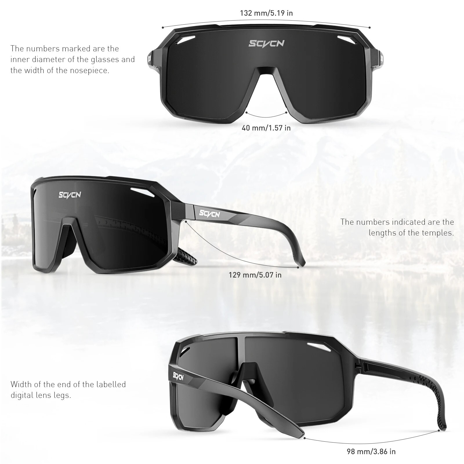 Sport Cycling Sunglasses for MTB BMX Running Driving Fishing Golf Men and Women