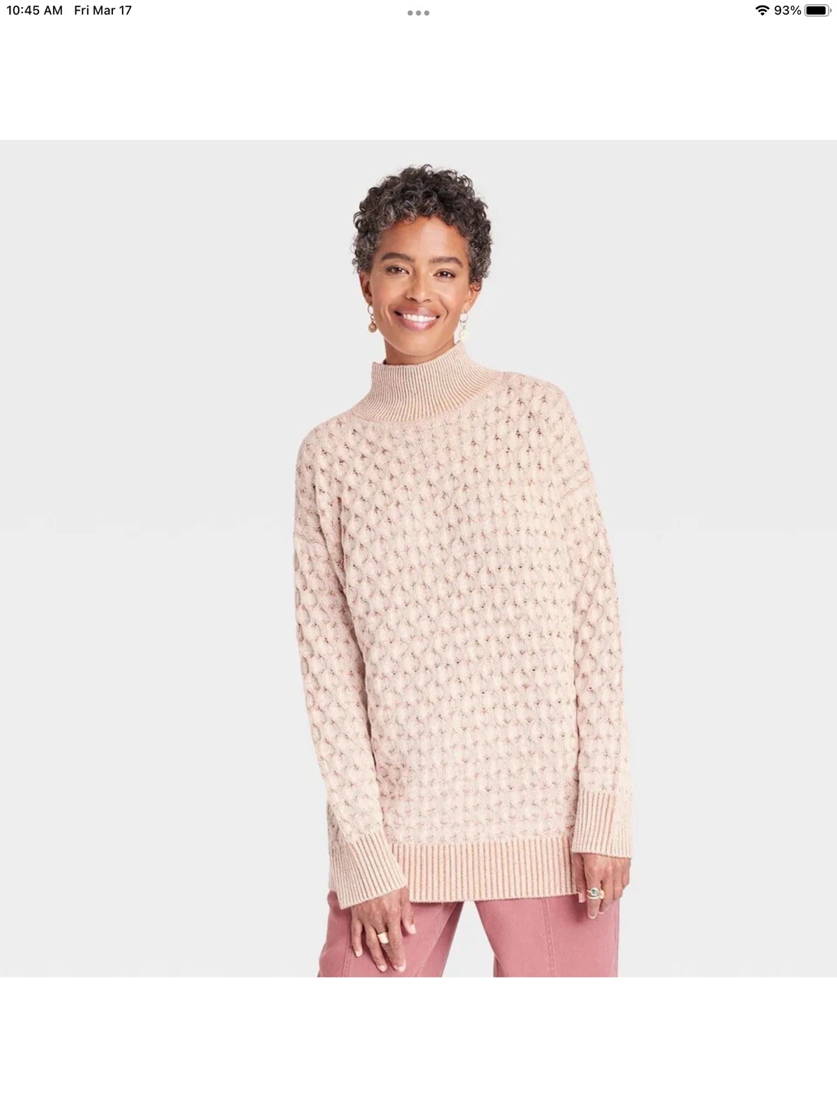 Women's Mock Turtleneck Sweater - Knox Rose White Sand medium Tan NWT  196365613877 | eBay