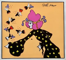 Peter Max Galaxy Lady 1972 Hand Signed Limited Edition Art Serigraph 16″ x 18"