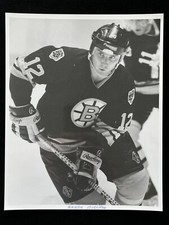 1987-88 RANDY BURRIDGE BOSTON BRUINS NHL B&W 8x10 PHOTO VINTAGE ORIGINAL