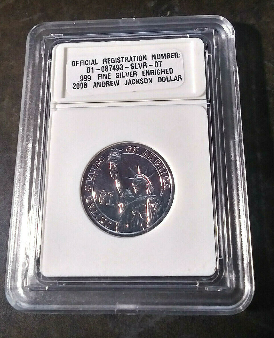 2008 Andrew Jackson Presidential Dollar .999 Fine Silver Enriched