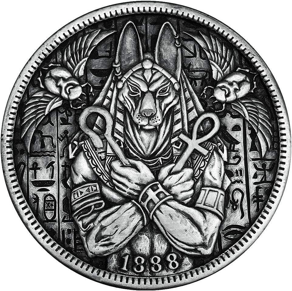 Egyptian Myth Azrael Anubis Werewolf Hobo Commemorative Carft Art Coin  Satan A