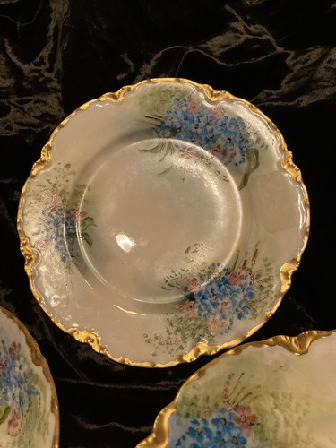 Antique 5 Pc Place Setting Limoge Haviland Porcelain Hd Painted Marked Signed - Picture 3 of 12