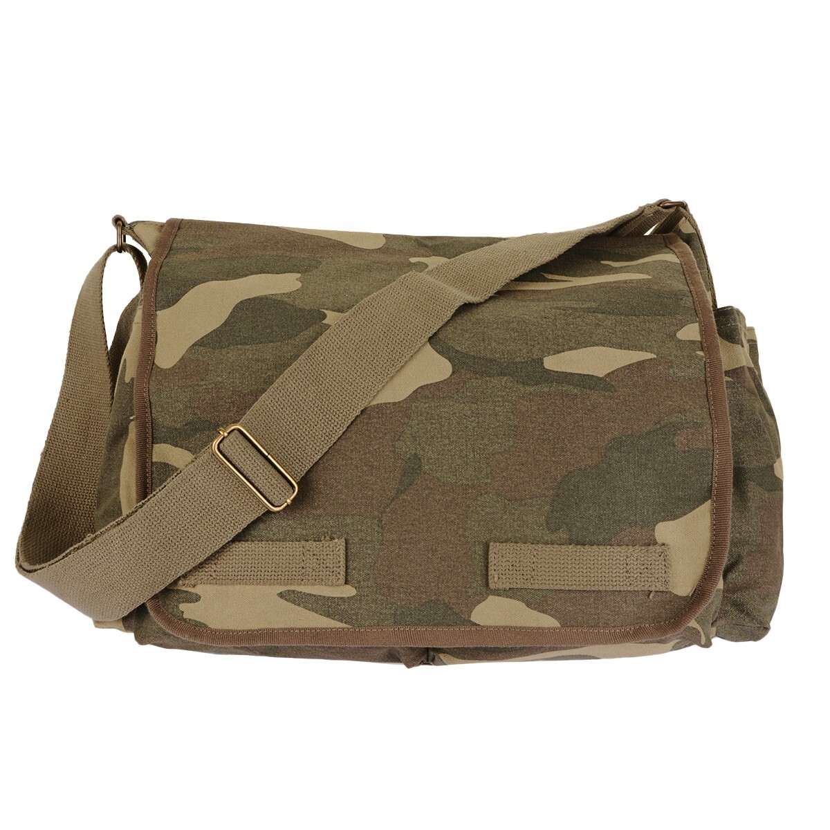Bolso Mensajero Lona Bosque Camuflaje - Clásico De Colección Rothco Escuela Trabajo Senderismo