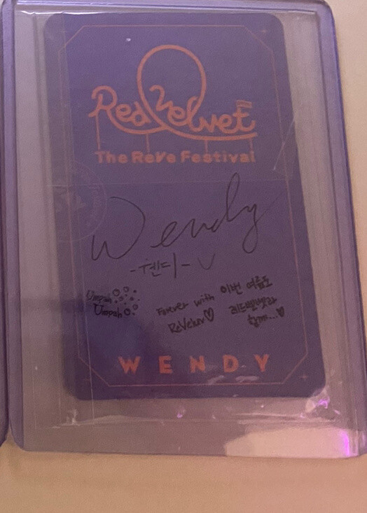 Red Velvet Wendy photocard ReVe Festival Day 2 Guide Book
