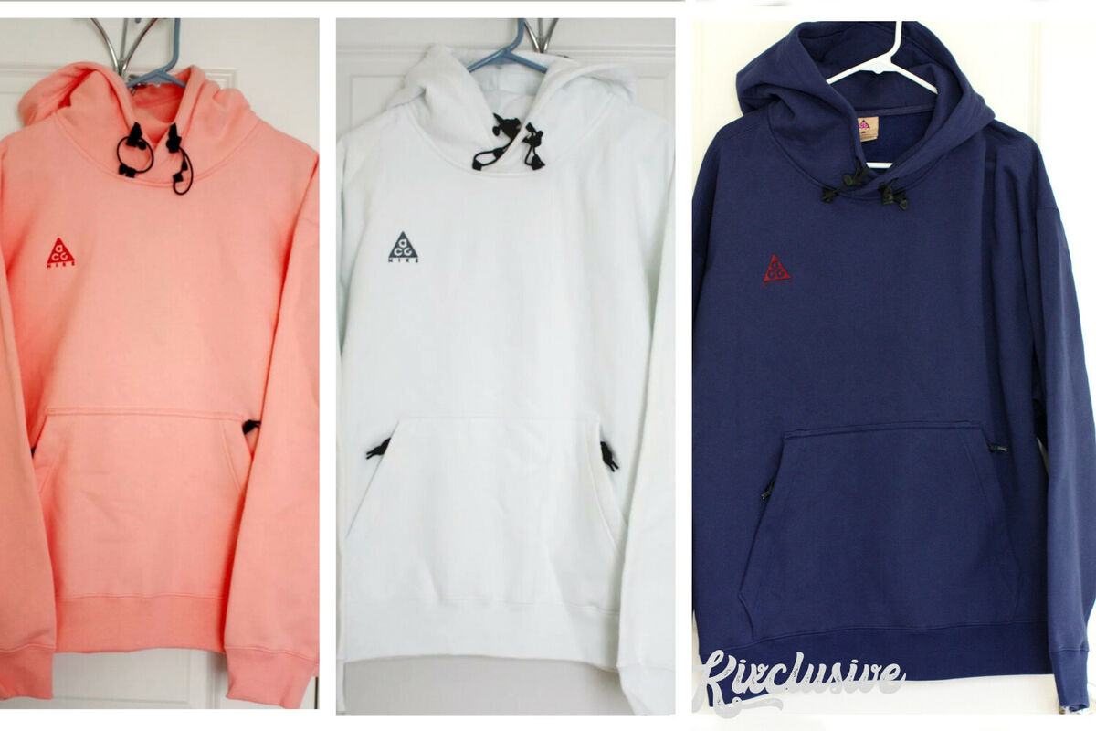 Nike ACG fleece pullover hoodie Bleached Coral Pink White Nike ACG fleece pullover hoodie Bleached Coral Pink White