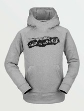 2021 NWT BOYS YOUTH VOLCOM RIDING FLEECE 55 S Heather Grey long fit fleece