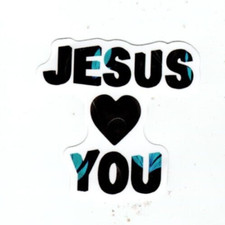 Jesus Loves hearts You, Vinyl Christian Sticker  Laptop Decal
