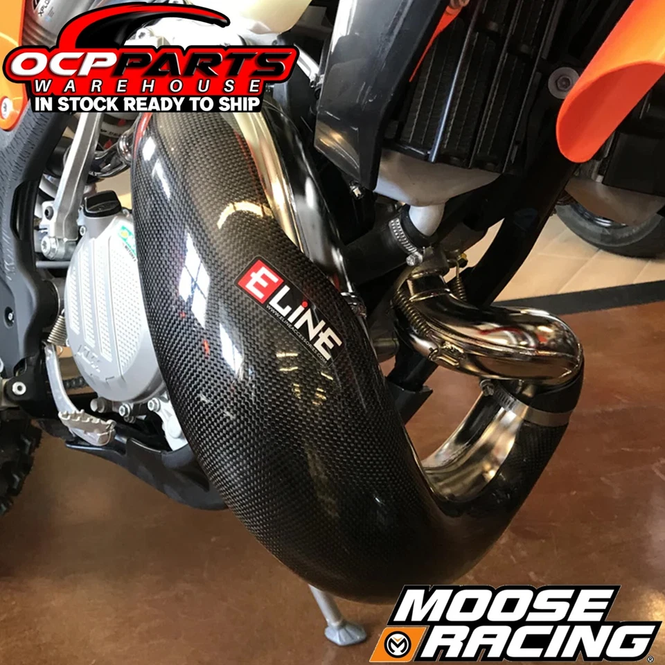 MOOSE RACING CARBON FIBER EXHAUST PIPE GUARD 2023-2024 KTM 125 XC GAS GAS MC125 - Image 2 of 4