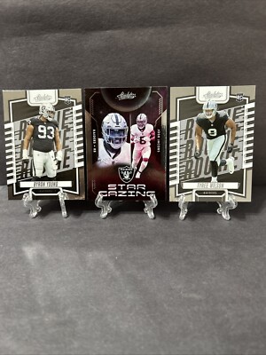 Raiders 3 Card Team Lot Byron Young, Josh Jacobs, Tyree Wilson