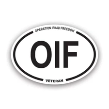 Operation Iraqi Freedom OIF Oval Sticker Decal - Weatherproof