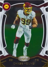 Chase Young 2021 Certified Football Gold Foil 2nd Year Base Card #63 Washington