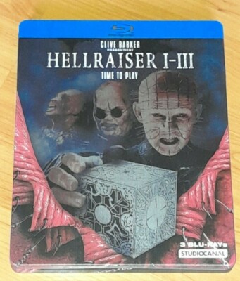 HELLRAISER TRILOGY  TEIL 1,2,3 IM STEELBOOK  3 Blu Ray EDITION UNCUT
