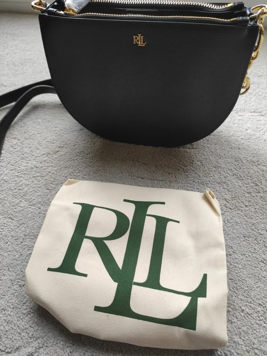 Lauren Ralph Lauren Dark Blue Leather Sutton Small Shoulder Bag