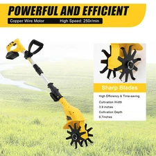 Electric Rototiller Garden Cordless Tiller Soil Cultivator Tilling Rechargeable