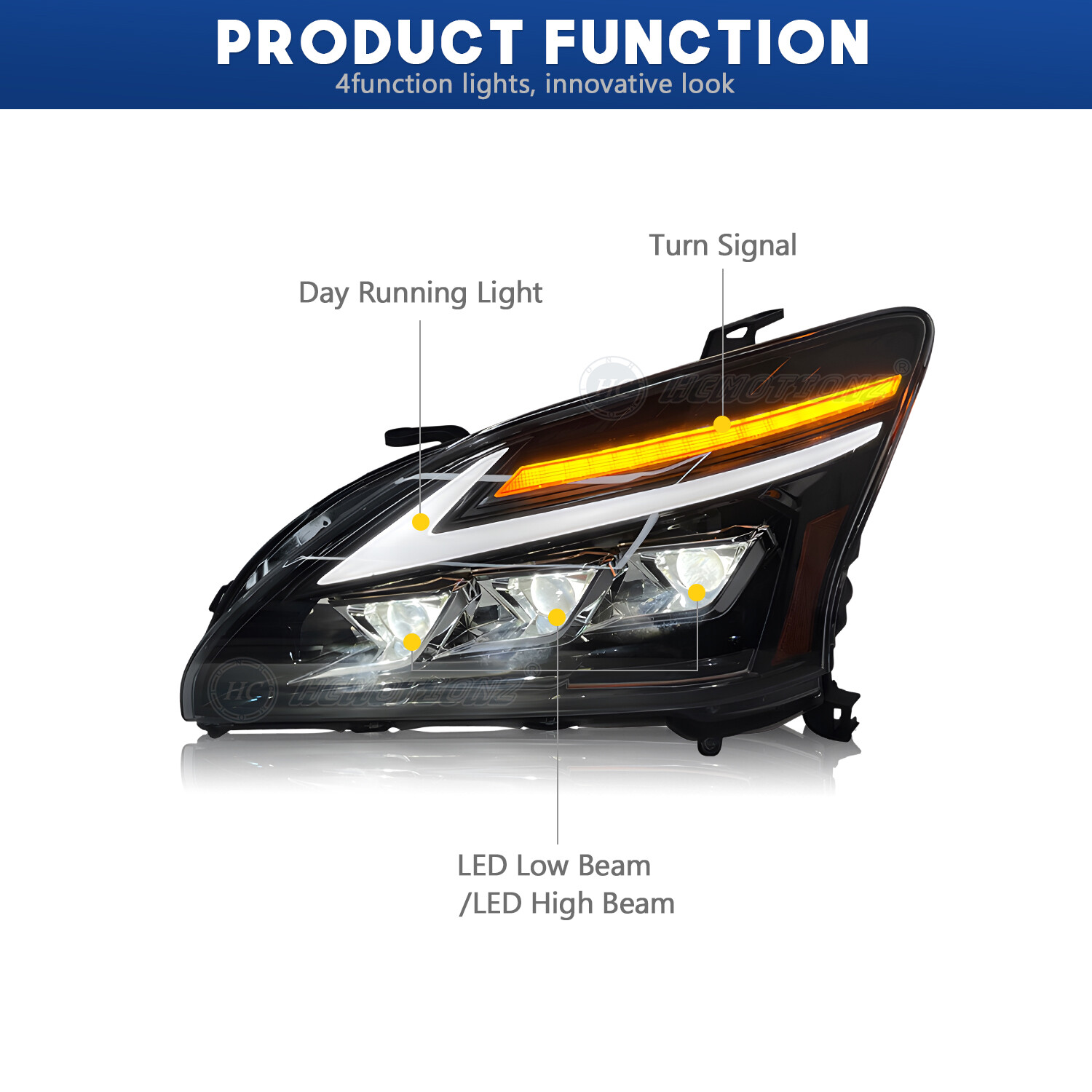 HCmotion LED Front Lamp For Lexus RX330 RX350 400H 2003-2009 Animation Headlight