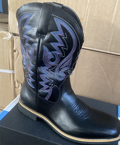 Men's Embroidery Boots Western Faux Leather Mid-Calf Cowboy Shoes Pointed Toe - Picture 8 of 20