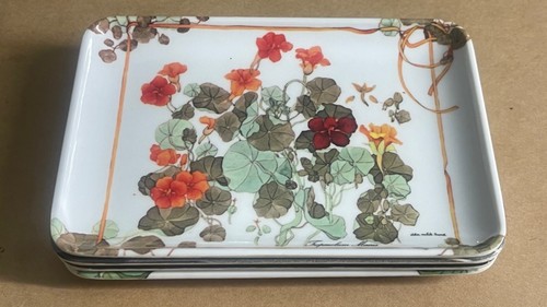 Set 4 VTG Melamie RDe Import Inc ITALY Hard Plastic Souvenir Trinket Trays 4x5 - Picture 12 of 13