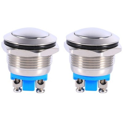 2 Set DC12V Waterproof Metal Circle Push Button Momentary Horn Switch Car/Boat