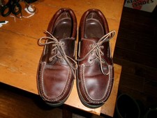 Vintage Cabela  s Vibram Leather Men  s 14 D Brown Genuine Leather Moccasin Loafer