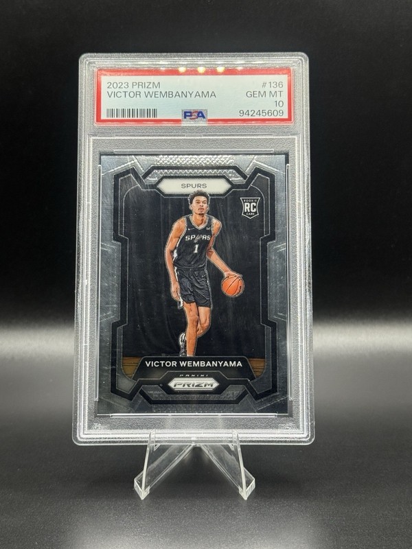 👽 2023-24 Panini Prizm Victor Wembanyama #136 RC Base PSA 10 Spurs WEMBY ALIEN