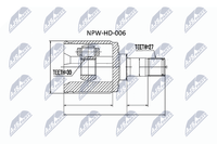 Nty Gelenksatz, Antriebswelle NPW-HD-006 FüR Honda