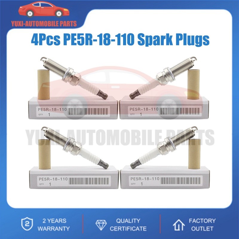 4Pcs 94124 PE5R-18-110 ILKAR7L11 Iridium Spark Plugs For Mazda 3 6 CX-3 CX-5