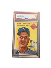 1954 Topps Baseball Tom Lasorda Brooklyn Dodgers Card #132 PSA 3