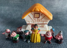 Marx DISNEYKIN Lot 8 SNOW WHITE DWARFS COTTAGE Miniature Figures 1960 Walt
