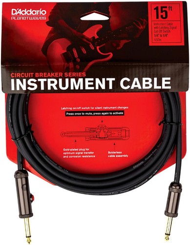 Planet Waves Circuit Breaker Instrument Cable Latching Straight Plug 15 ft. Blk - Picture 4 of 6