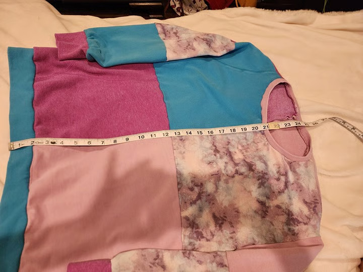 upcycled patchwork sweatshirt - image 3